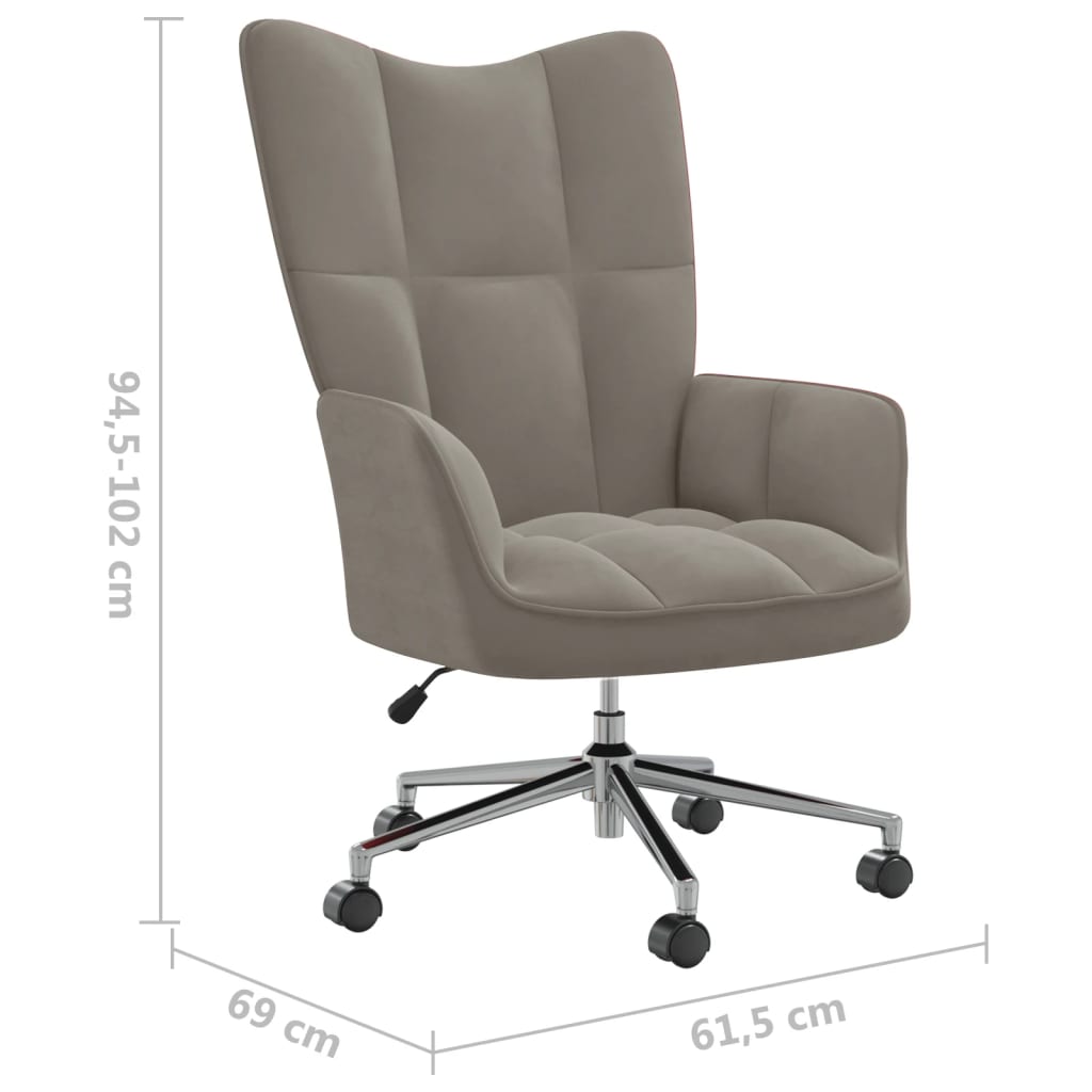 vidaXL Relaxing Chair Light Grey Velvet