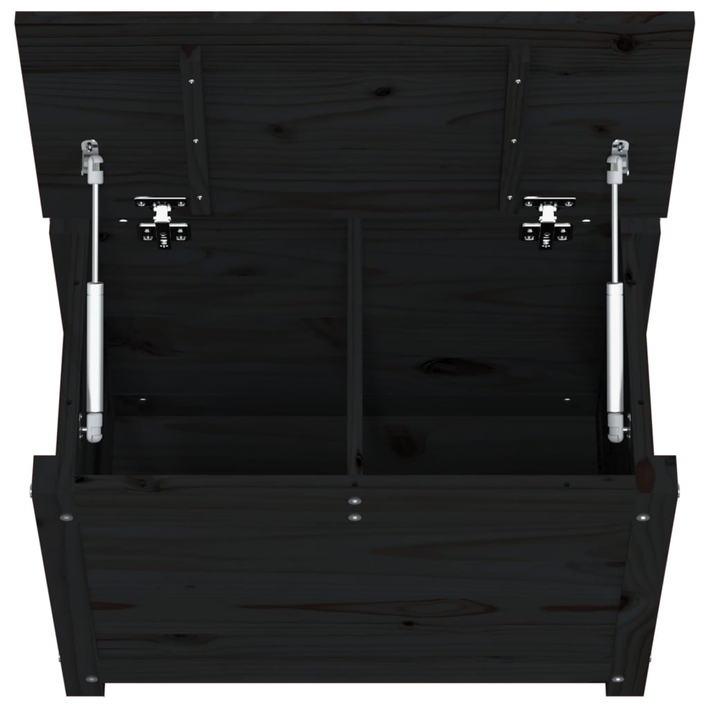 vidaXL Storage Box Black 60x32x45.5 cm Solid Wood Pine