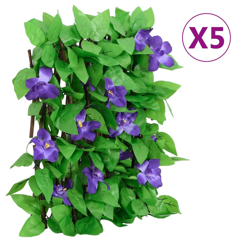 vidaXL Artificial Ivy Trellis Expandable 5 pcs Green 180x20 cm