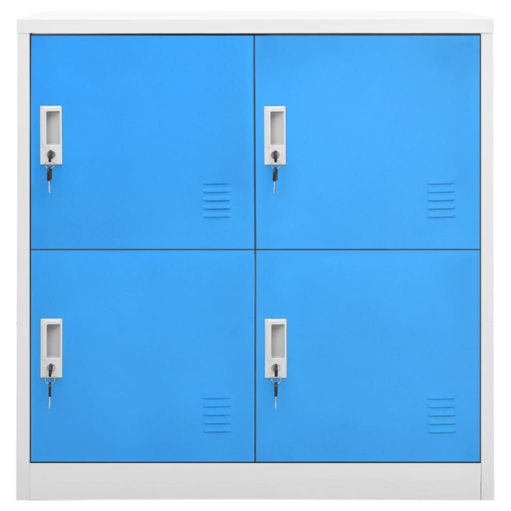 vidaXL Locker Cabinets 2 pcs Light Grey and Blue 90x45x92.5 cm Steel