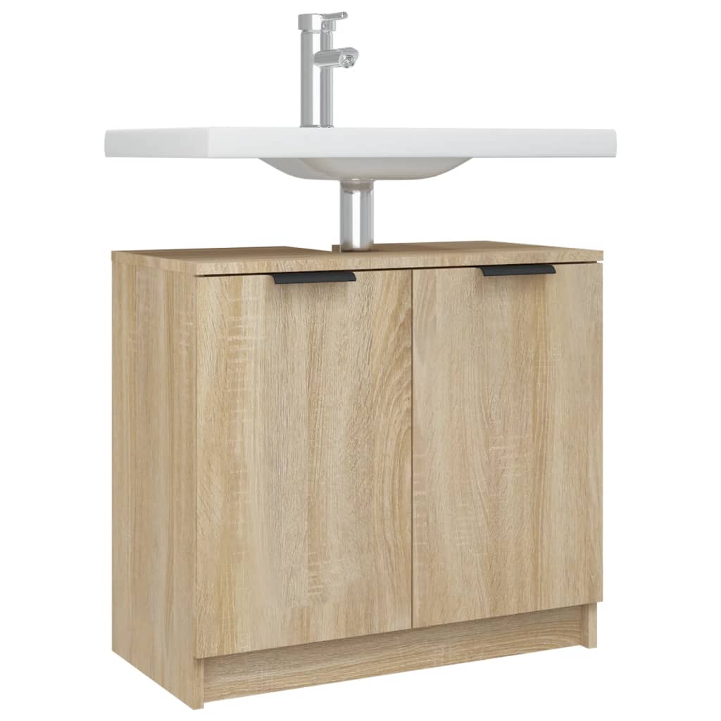 vidaXL Bathroom Cabinet Sonoma Oak 64.5x33.5x59 cm Engineered Wood