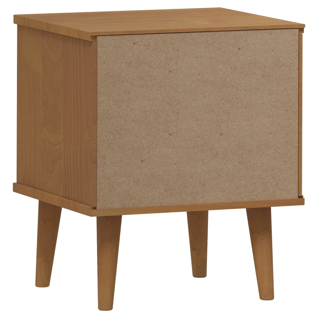 vidaXL Bedside Cabinet MOLDE Brown 40x35x48 cm Solid Wood Pine