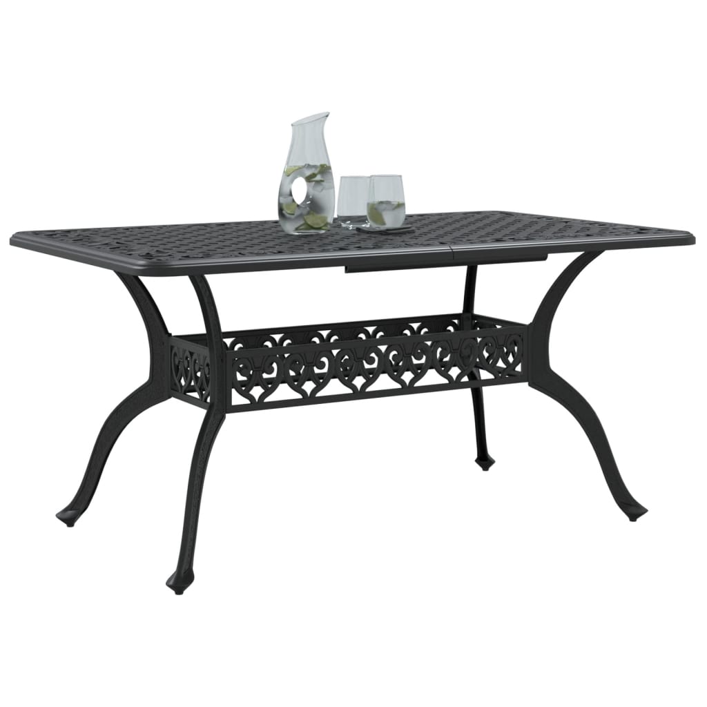 vidaXL Garden Table Black 150x90x72 cm Cast Aluminium
