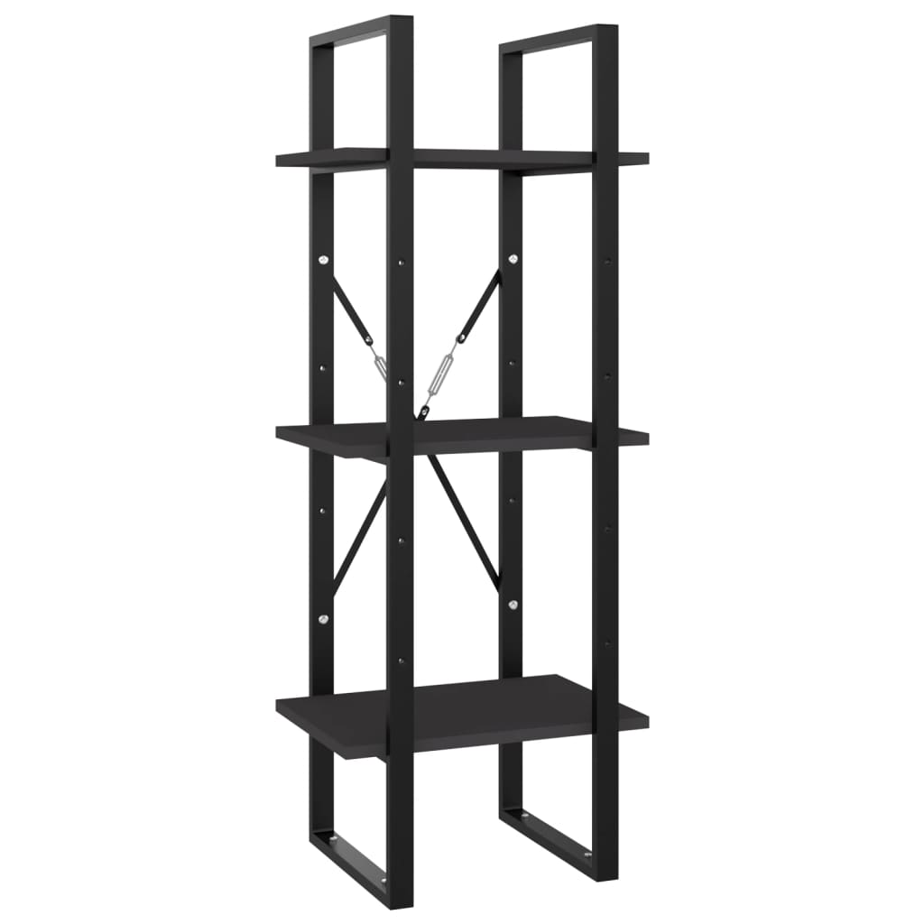 vidaXL 3-Tier Book Cabinet Grey 40x30x105 cm Engineered Wood