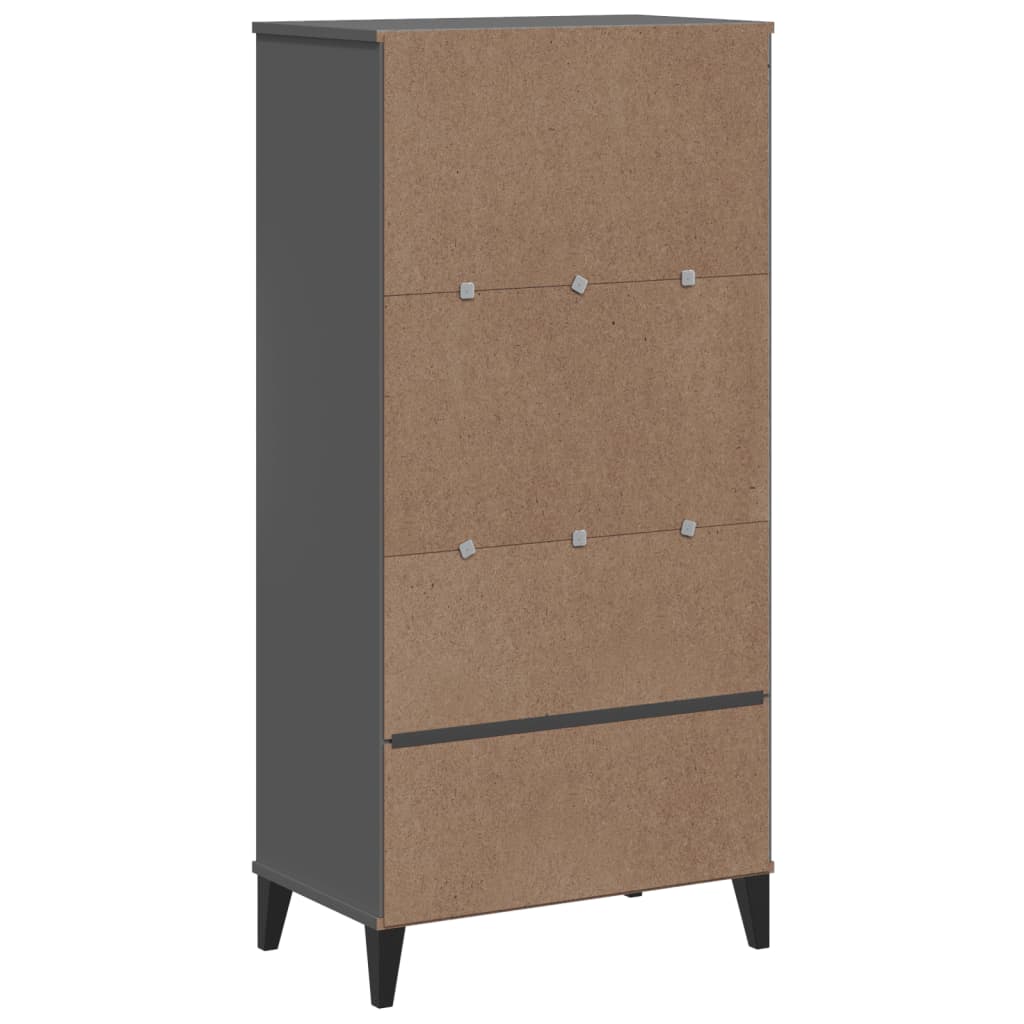 vidaXL Bookcase VIKEN Anthracite Grey 60x35x123 cm Solid Wood Pine