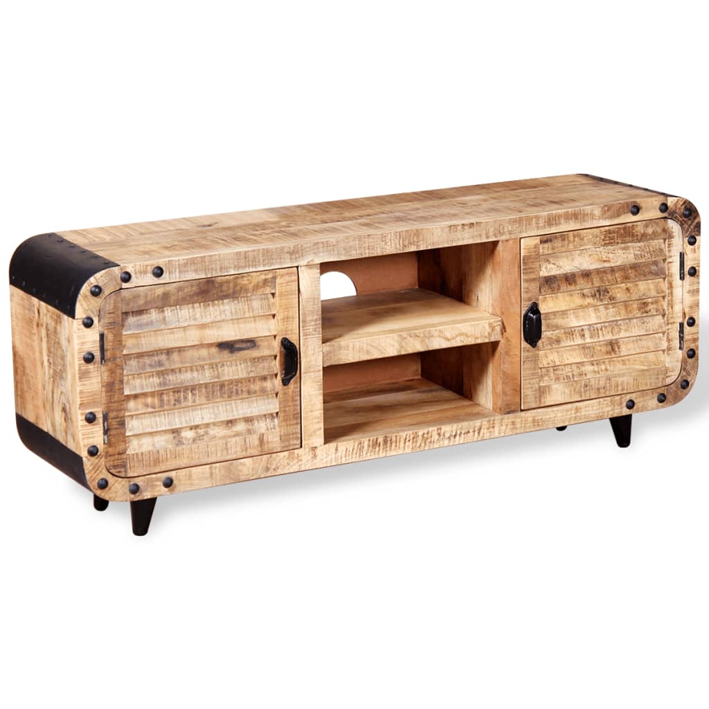 vidaXL TV Cabinet Rough Mango Wood 120x30x50 cm