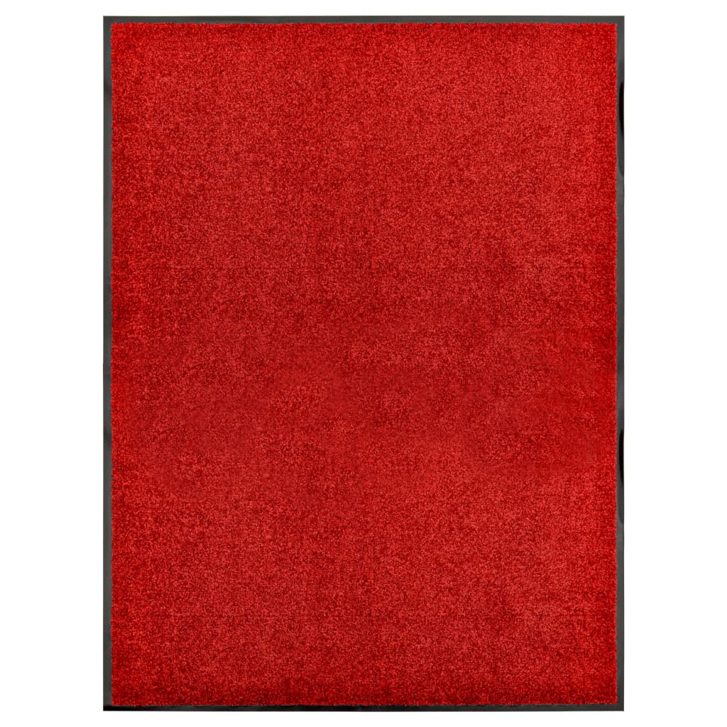 vidaXL Doormat Washable Red 90x120 cm