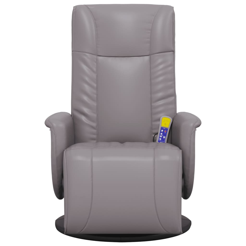 vidaXL Massage Recliner Chair with Footrest Grey Faux Leather