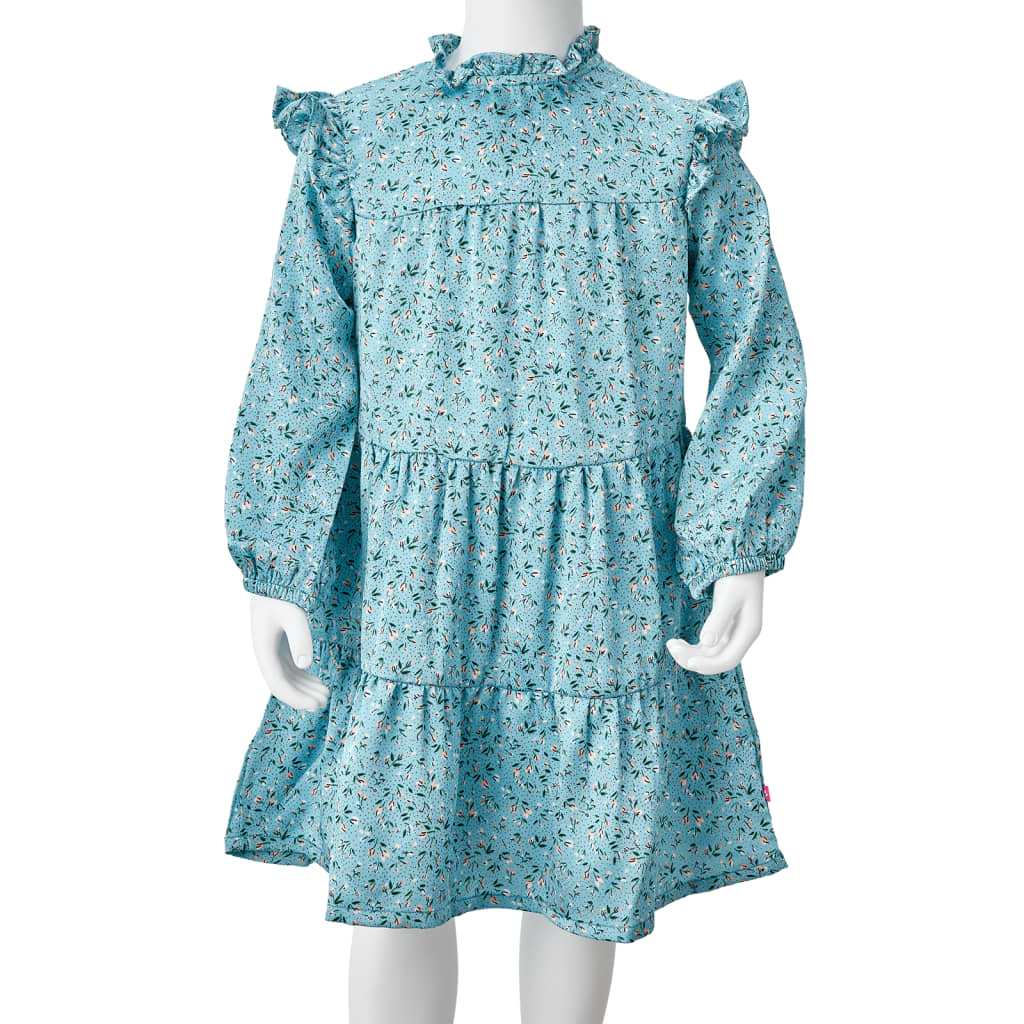 Kids' Dress with Long Sleeves Blue 92
