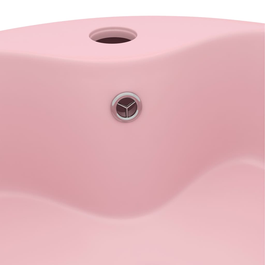 vidaXL Luxury Wash Basin with Overflow Matt Pink 36x13 cm Ceramic