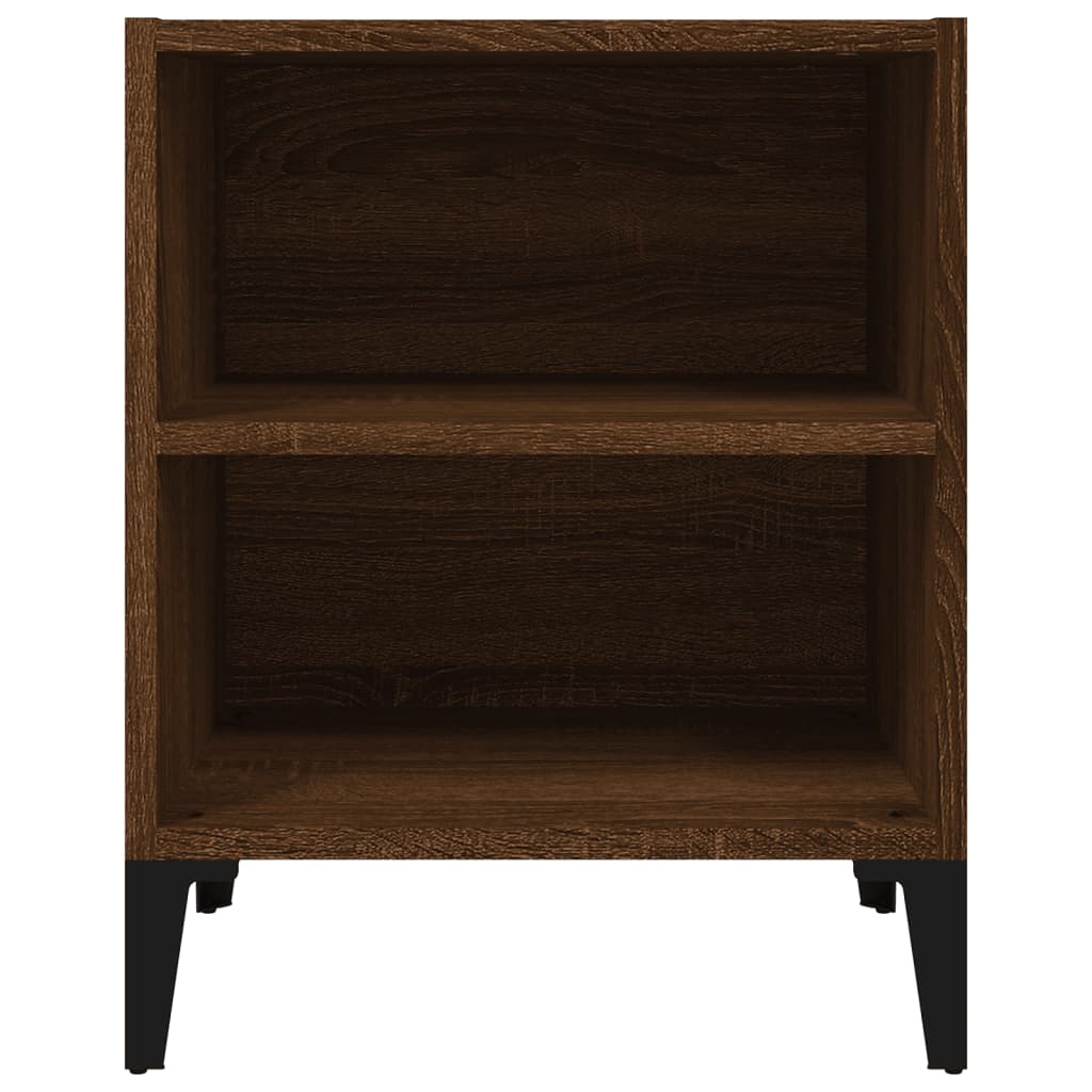 vidaXL Bed Cabinets with Metal Legs 2 pcs Brown Oak 40x30x50 cm