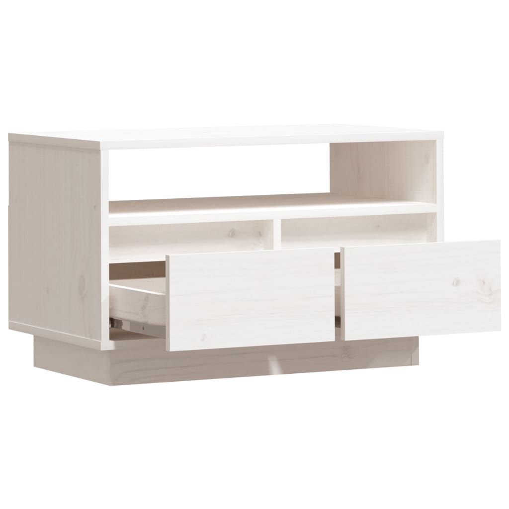 vidaXL TV Cabinet White 60x35x37 cm Solid Wood Pine