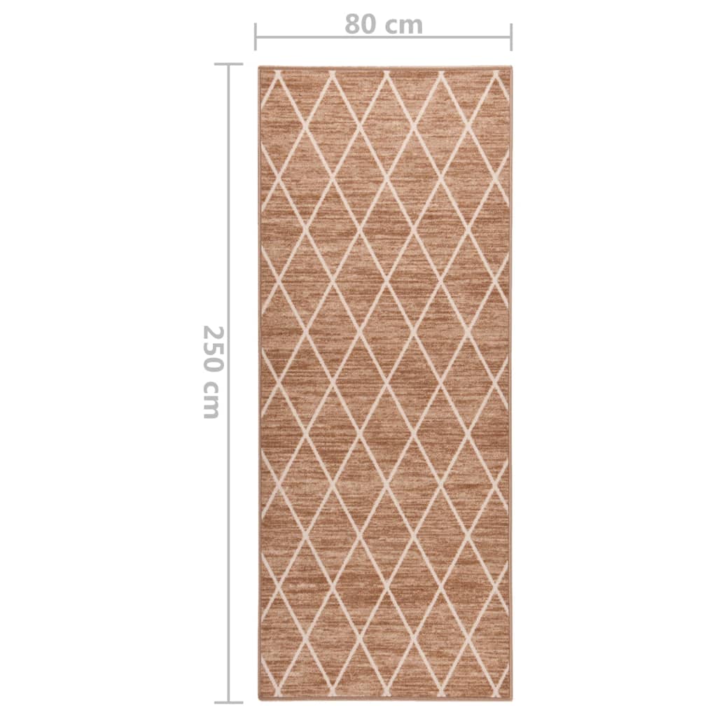 vidaXL Carpet Runner Light Brown 80x250 cm
