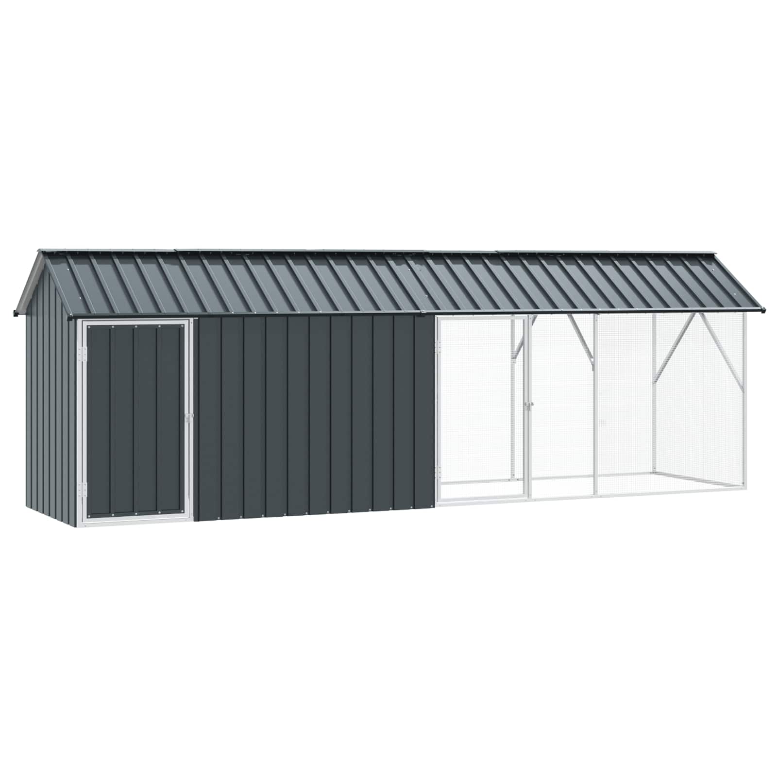 Curated visual reference: Fresh Look at Vidaxl Bird Aviary With Extension Anthracite 112X442X141 Cm Steel