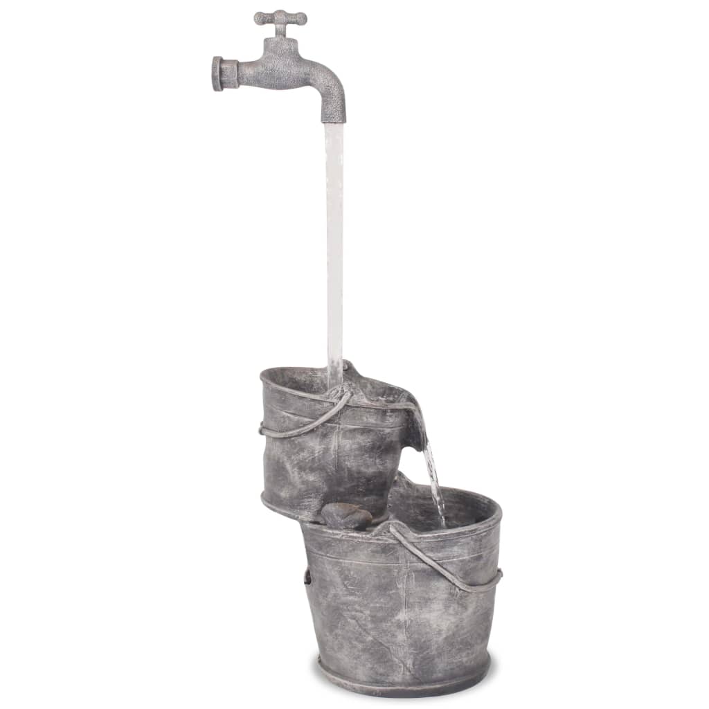vidaXL Water Feature with Tap and Buckets Polyresin