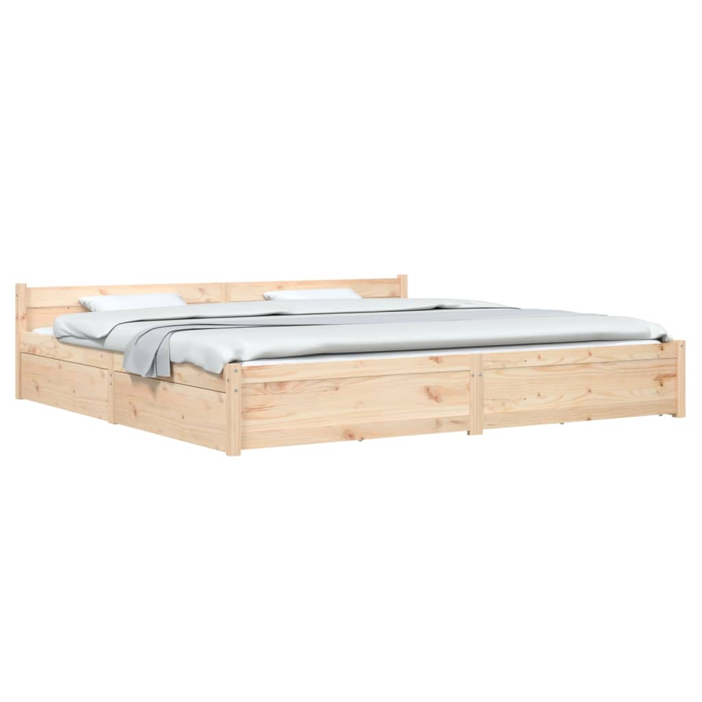 vidaXL Bed Frame with Drawers 180x200 cm Super King Size