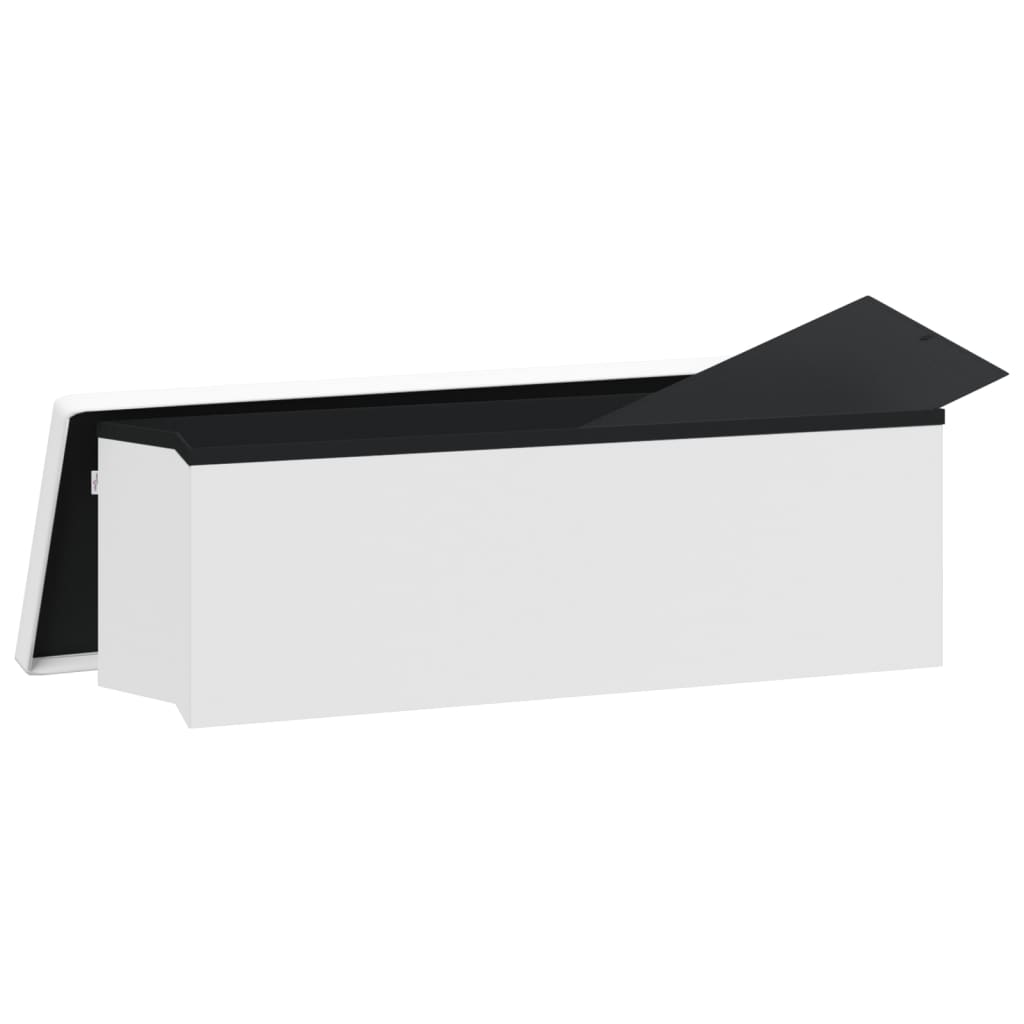 vidaXL Storage Bench Foldable White PVC