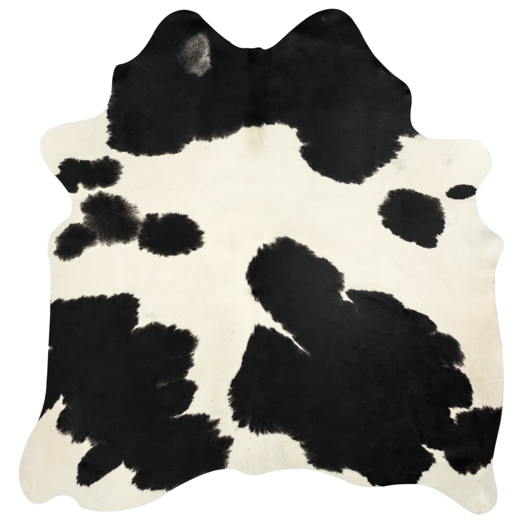 vidaXL Real Cow Hide Rug Black and White 150x170 cm