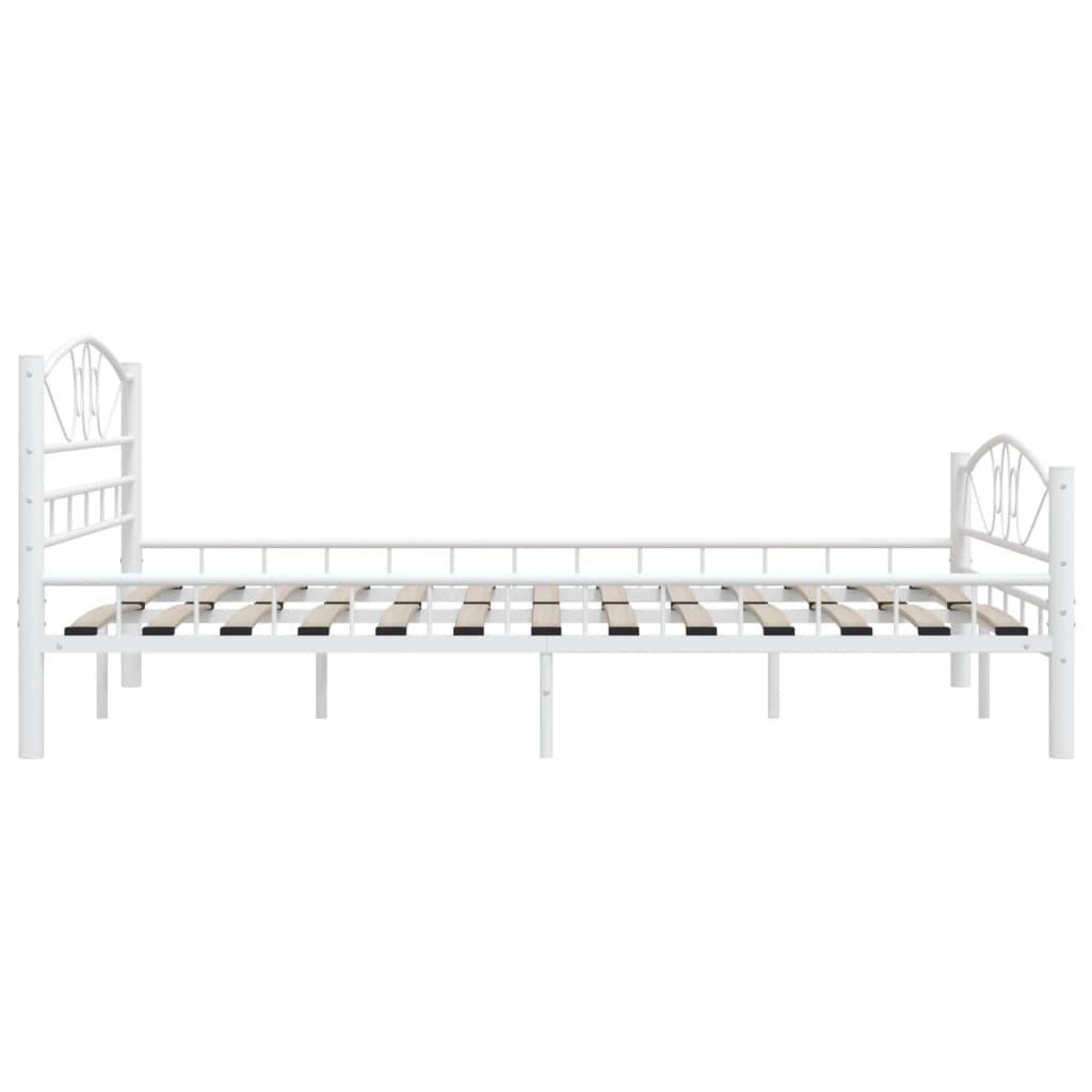 vidaXL Bed Frame White Metal 160x200 cm