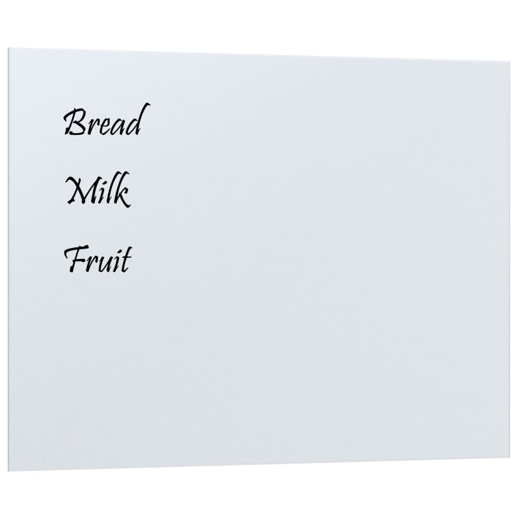 vidaXL Wall-mounted Magnetic Board White 80x60 cm Tempered Glass