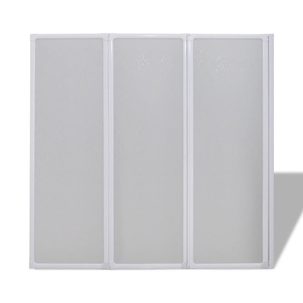 Shower Bath Screen Wall 117 x 120 cm 3 Panels Foldable