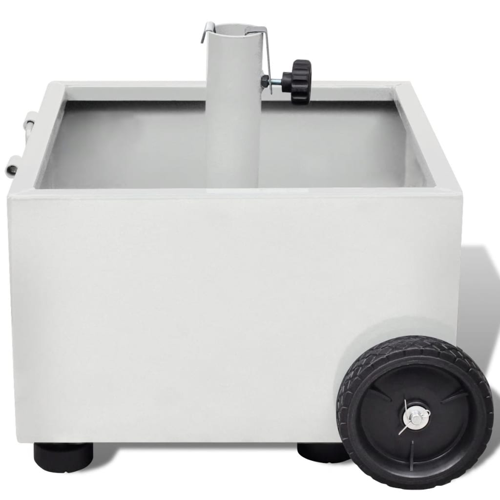 vidaXL Outdoor Umbrella Stand Plant Pot White vidaXL.co.uk