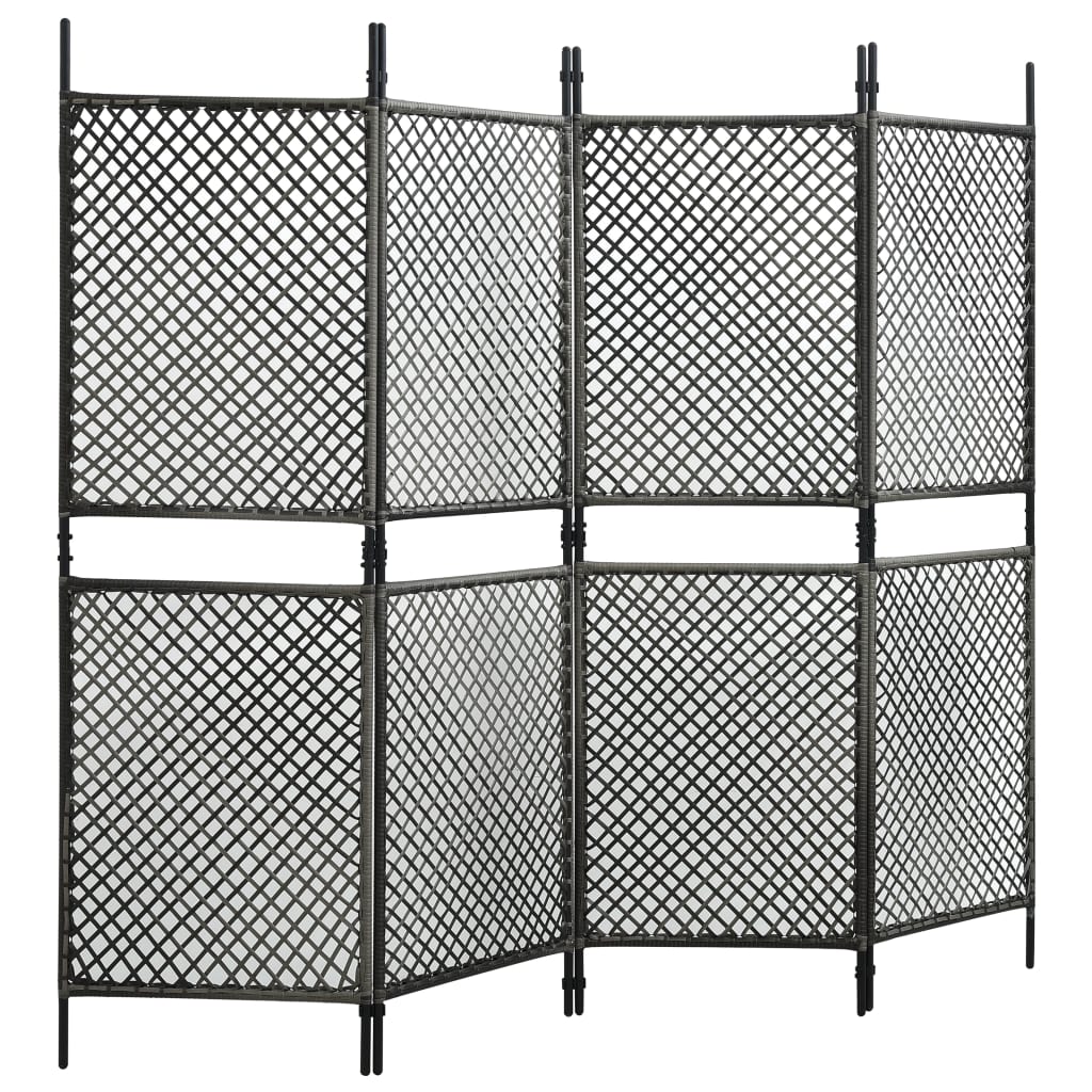 vidaXL Fence Panel Poly Rattan 2.4x2 m Anthracite