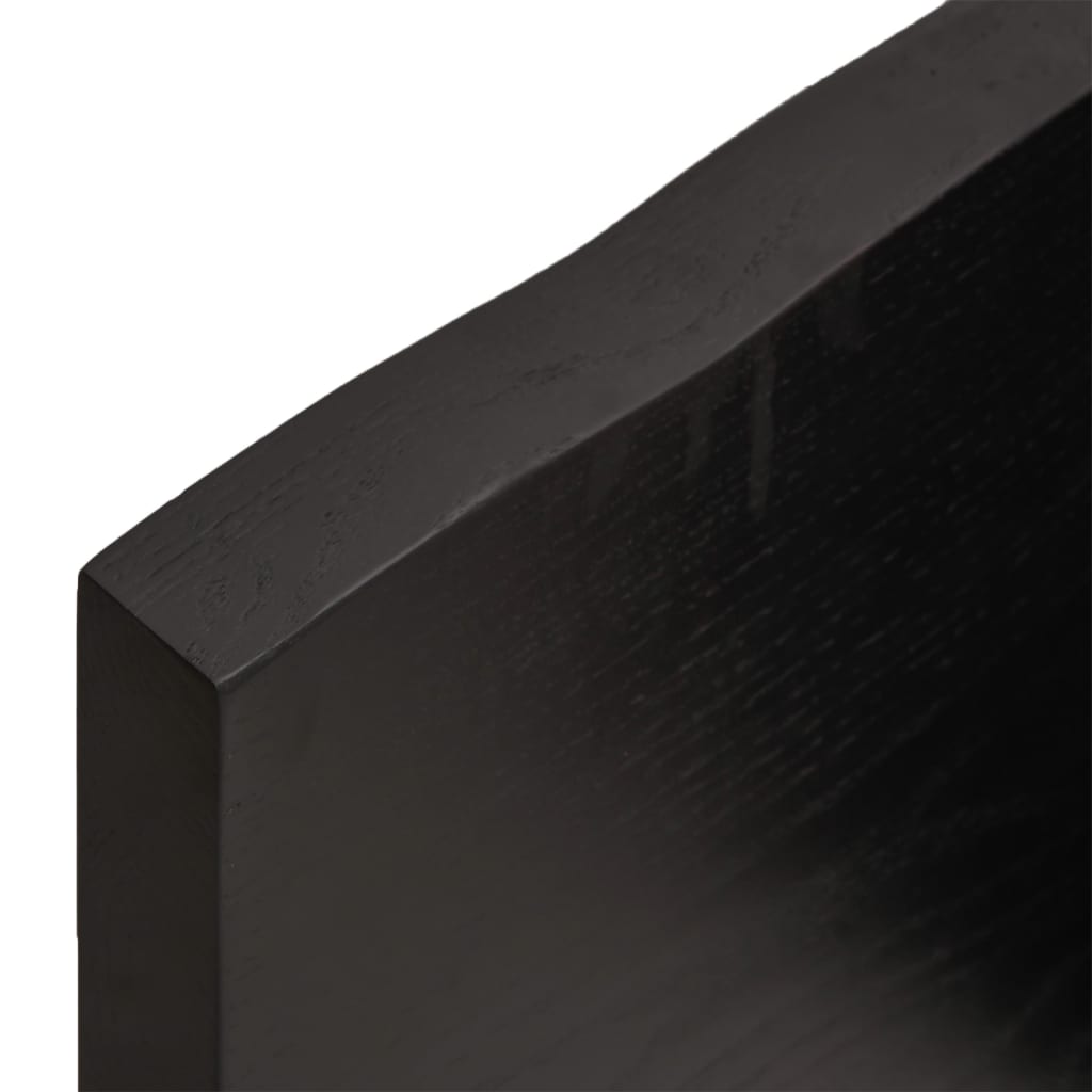 vidaXL Wall Shelf Dark Brown 120x30x(2-4) cm Treated Solid Wood Oak