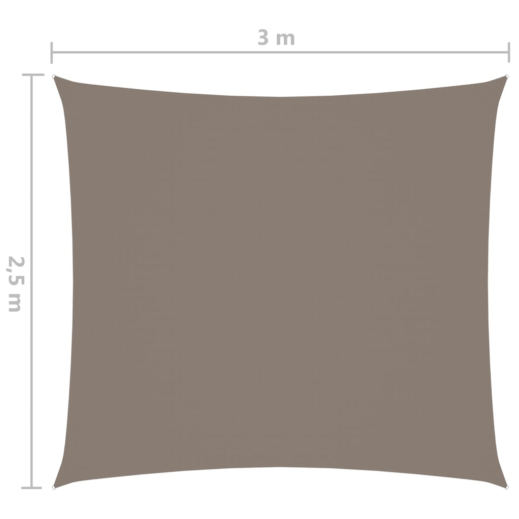 vidaXL Sunshade Sail Oxford Fabric Rectangular 2.5x3 m Taupe