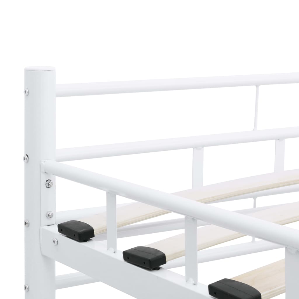 vidaXL Bed Frame White Metal 140x200 cm
