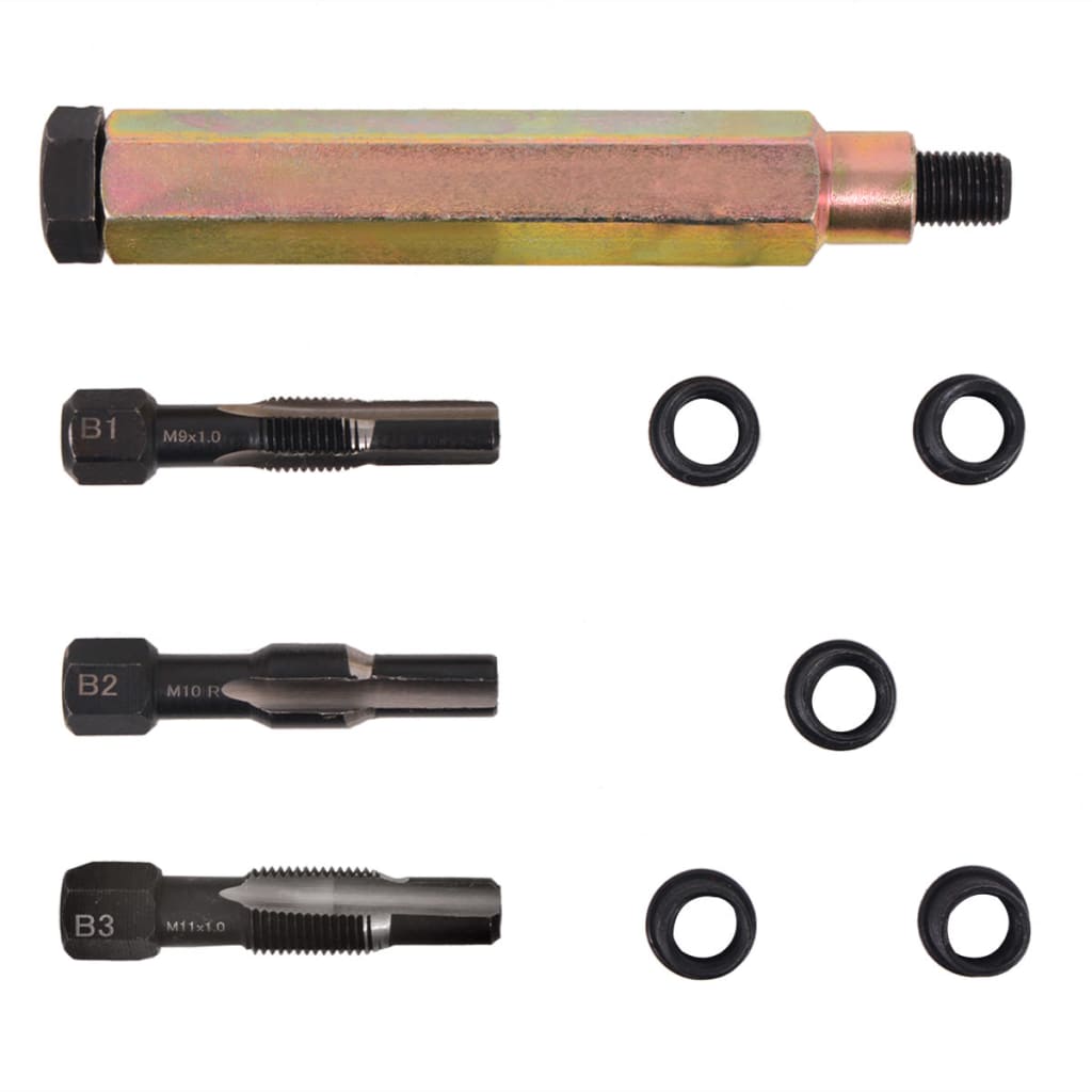 vidaXL Nine Piece Glow Plug Thread Repair Kit M9 x 1.0 mm