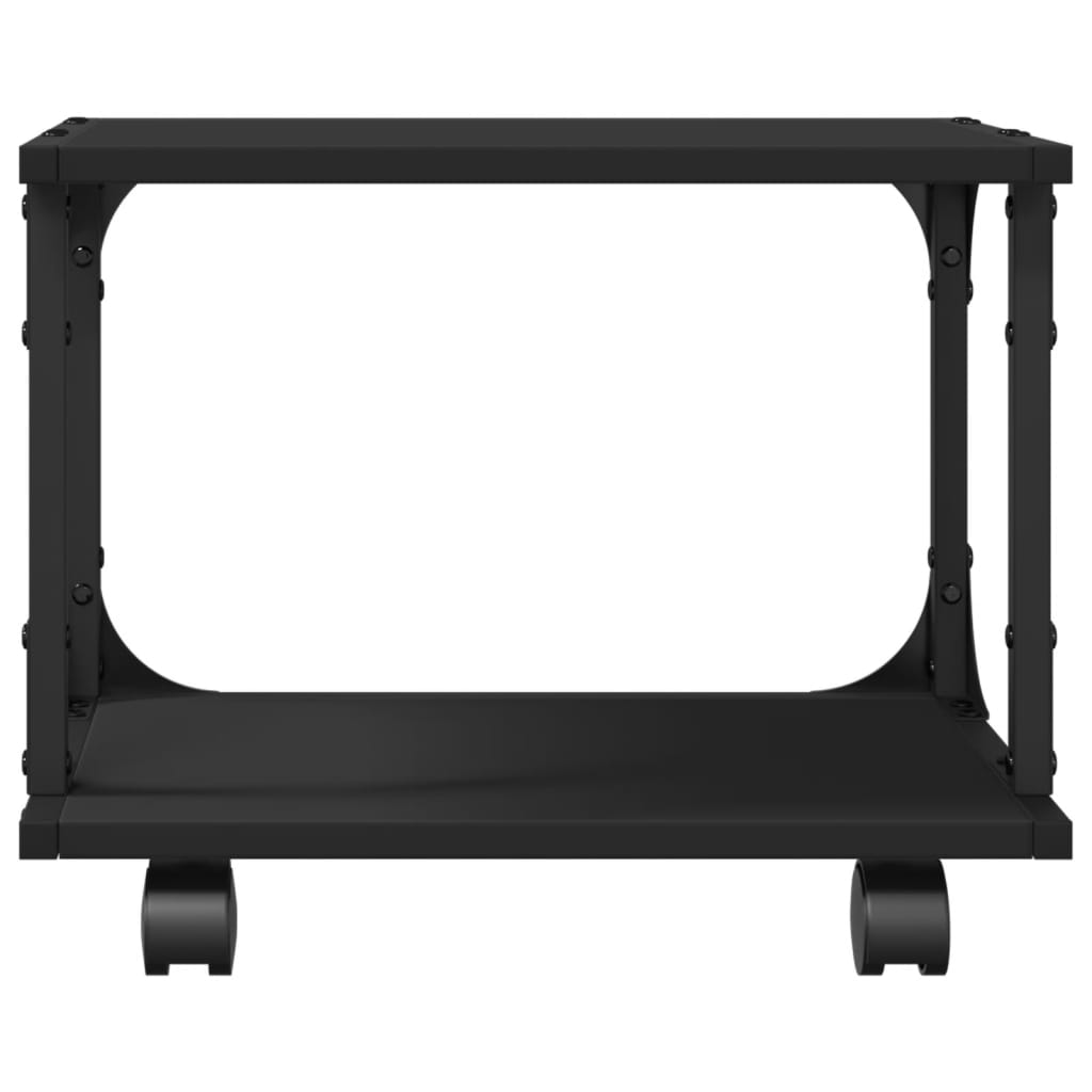 vidaXL Printer Stand 2-Tier Black 41x28x33.5 cm Engineered Wood