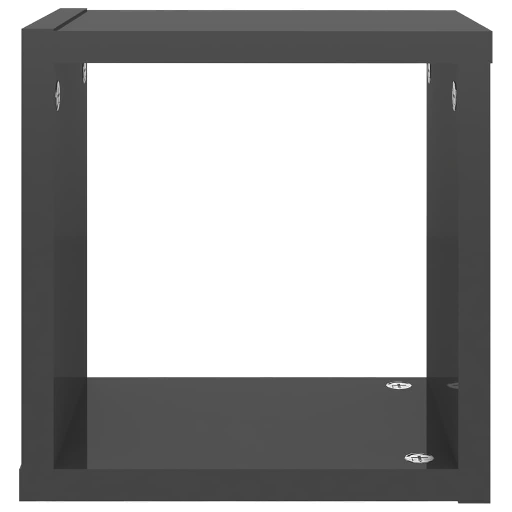 vidaXL Wall Cube Shelves 6 pcs High Gloss Grey 22x15x22 cm