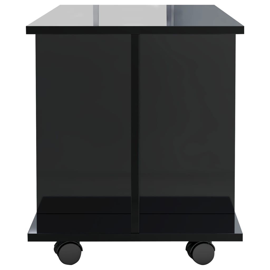 vidaXL TV Cabinet with Castors High Gloss Black 80x40x40 cm Engineered Wood