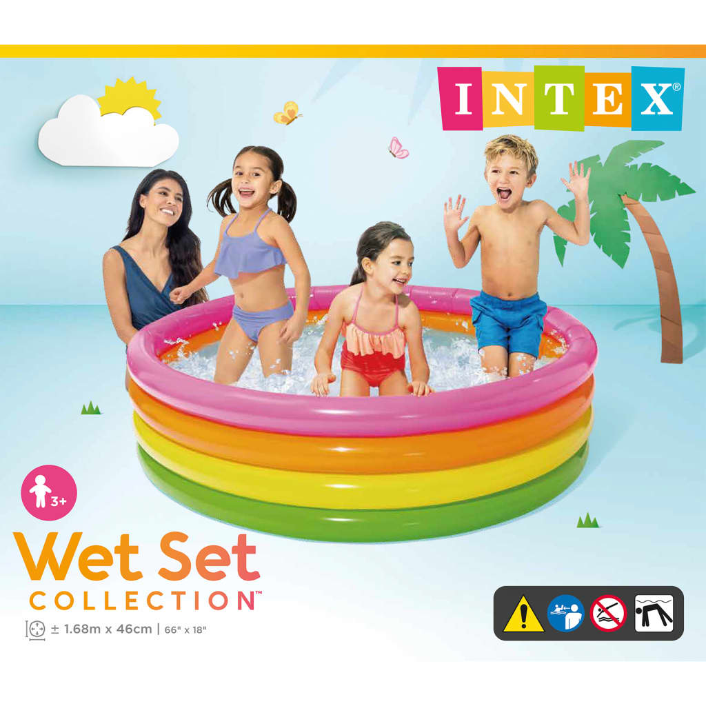 Intex Sunset Inflatable Pool 4 Rings 168x46 cm