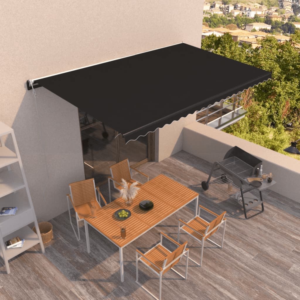 vidaXL Automatic Retractable Awning 500x350 cm Anthracite