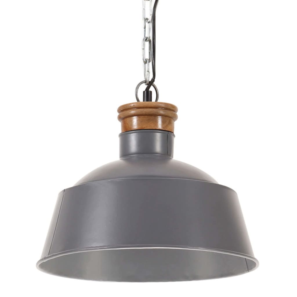 vidaXL Industrial Hanging Lamp 32 cm Grey E27