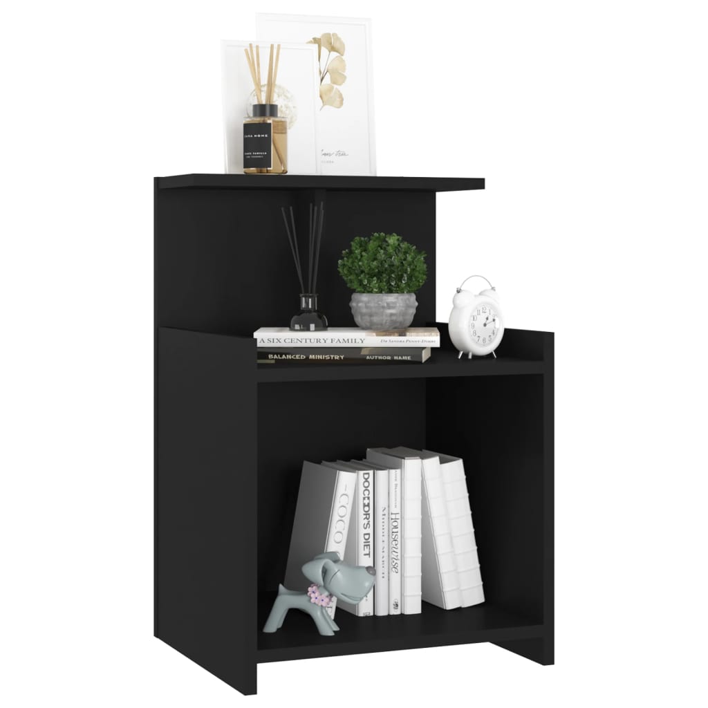 vidaXL Bed Cabinet Black 40x35x60 cm Engineered Wood