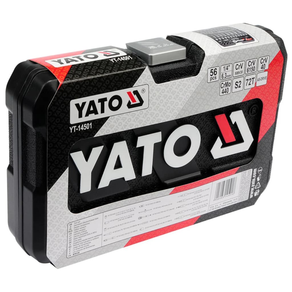 YATO 56 Piece Tool Set Metal Black YT-14501