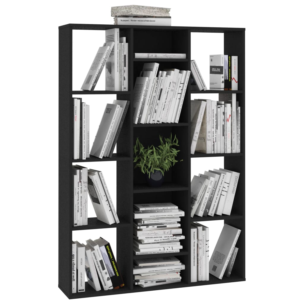 vidaXL Room Divider/Book Cabinet Black 100x24x140 cm Chipboard