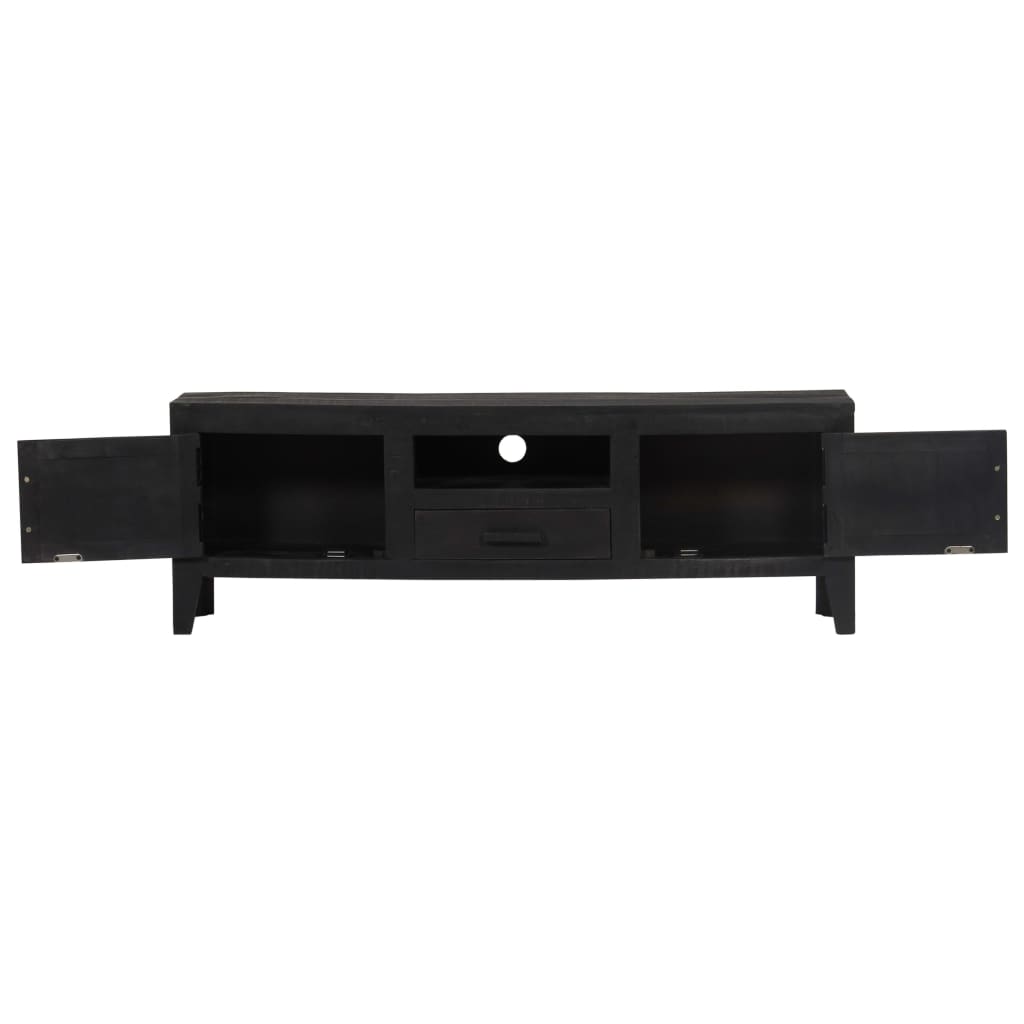 vidaXL TV Cabinet Black 118x30x40 cm Solid Mango Wood