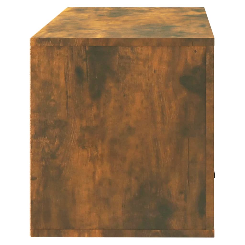 vidaXL Wall-mounted Shoe Cabinet Smoked Oak 70x35x38 cm Solid Wood Pine