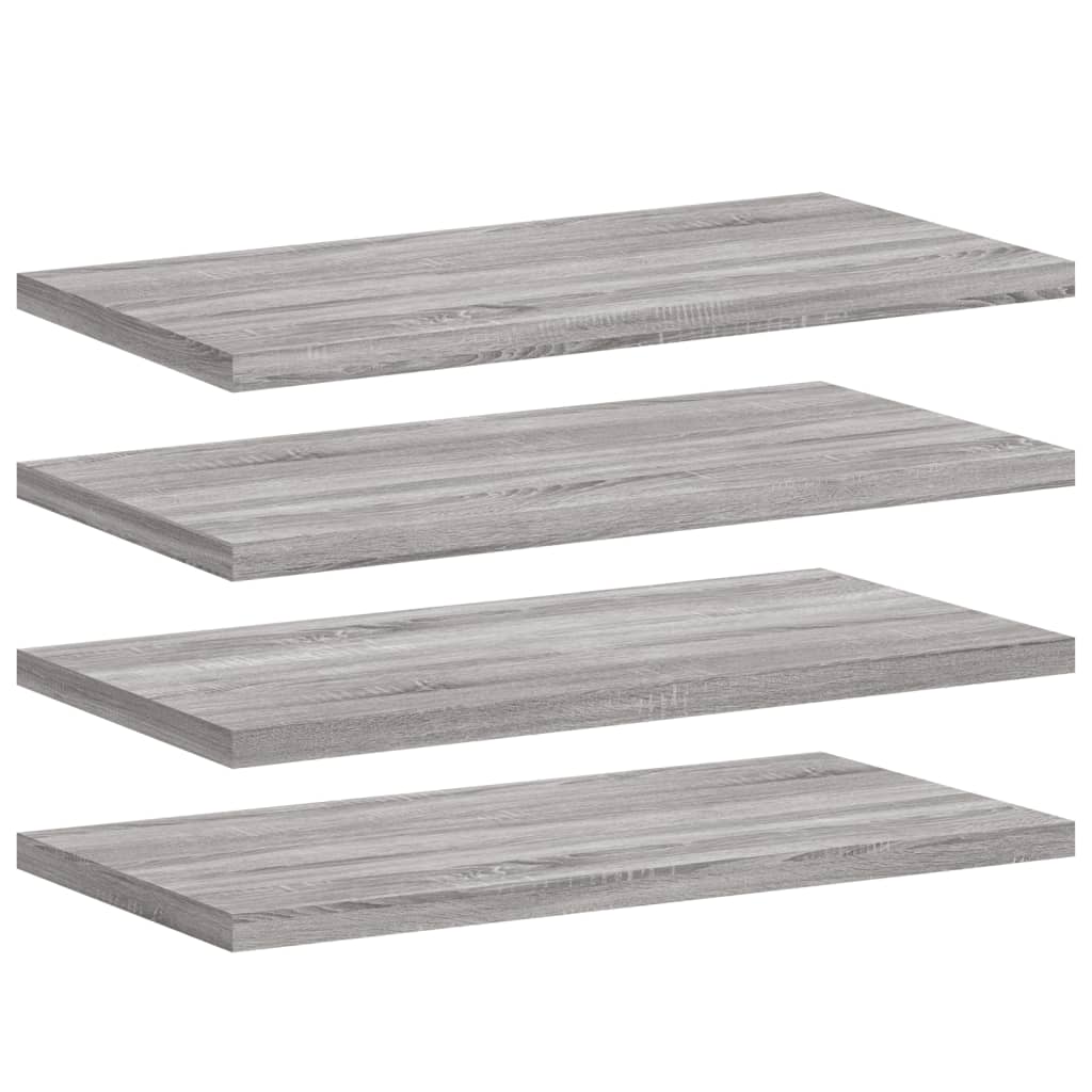 vidaXL Wall Shelves 4 pcs Grey Sonoma 40x20x1.5 cm Engineered Wood
