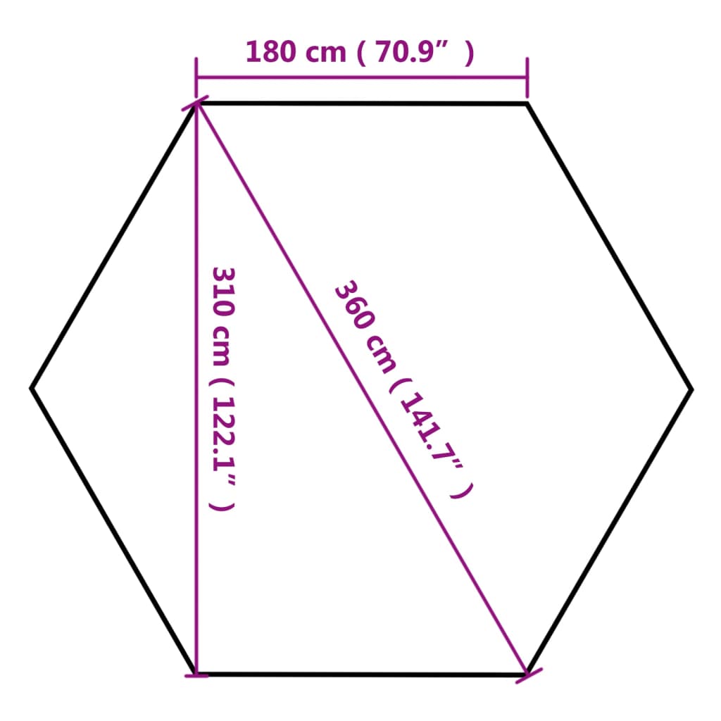 vidaXL Hexagonal Pop-Up Foldable Marquee 3.6x3.1 m Taupe 220g/m²