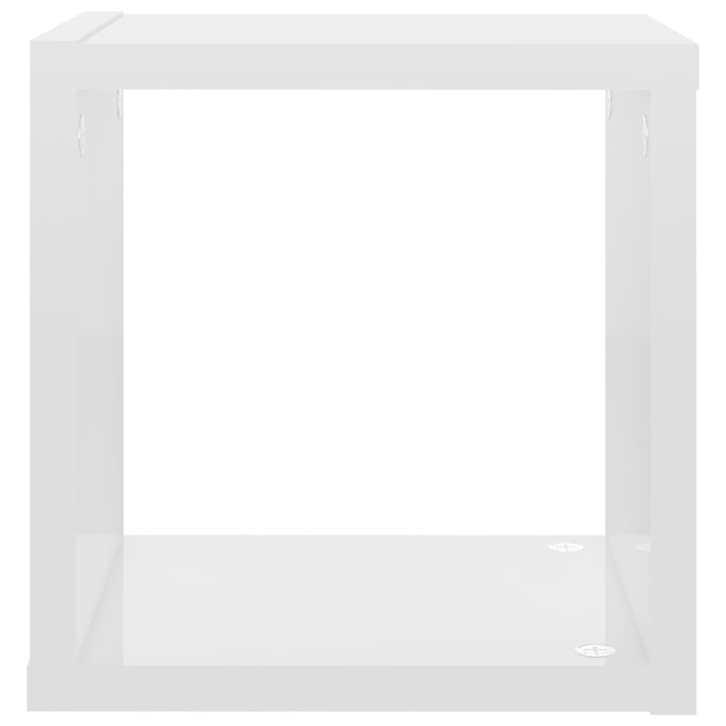 vidaXL Wall Cube Shelves 4 pcs High Gloss White 22x15x22 cm