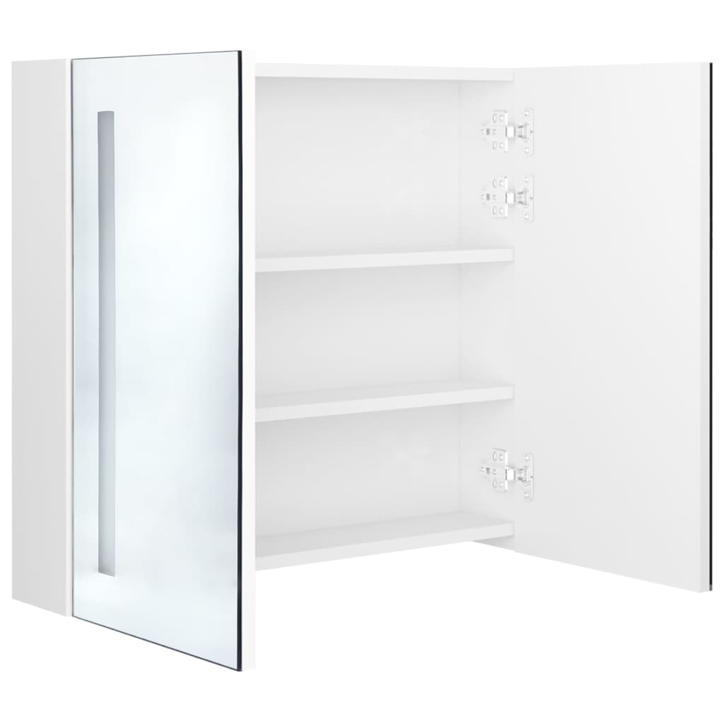 vidaXL LED Bathroom Mirror Cabinet Shining White 62x14x60 cm