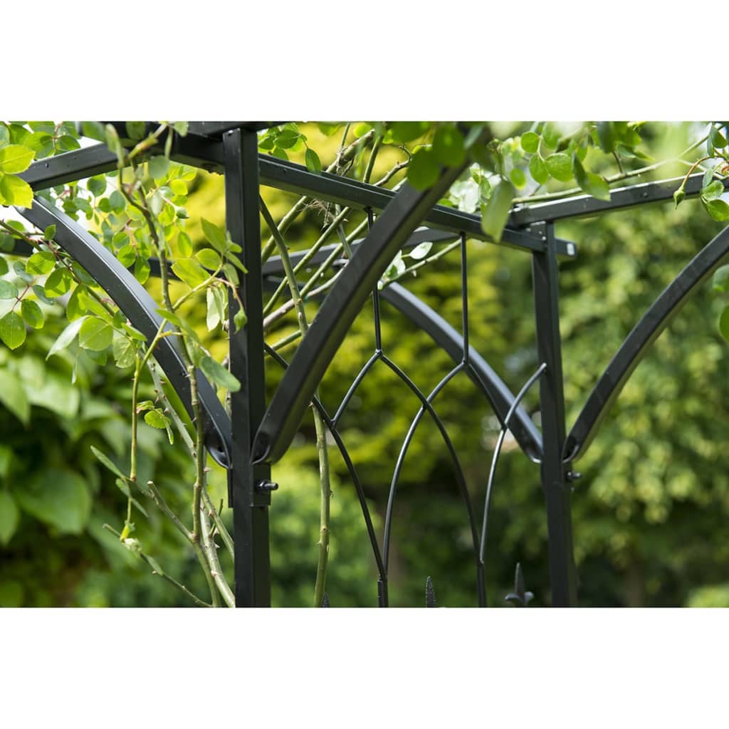 Nature Garden Arch Metal 114x66x232 cm Black