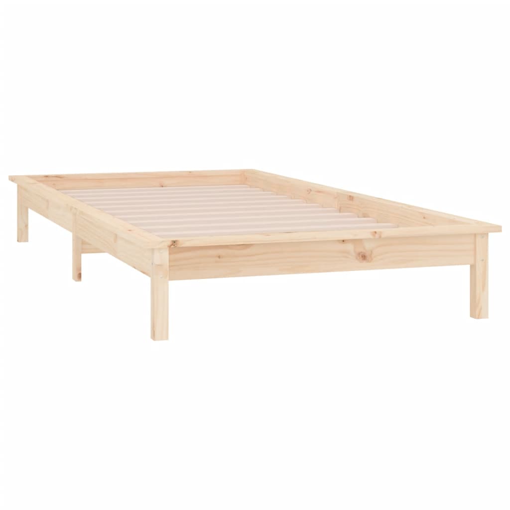 vidaXL LED Bed Frame 90x200 cm Solid Wood