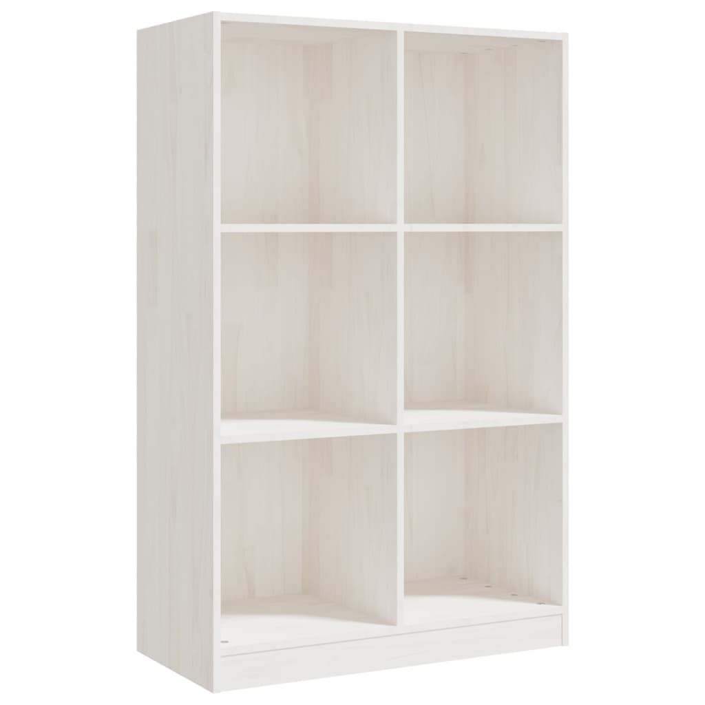 vidaXL Book Cabinet White 70x33x110 cm Solid Pinewood