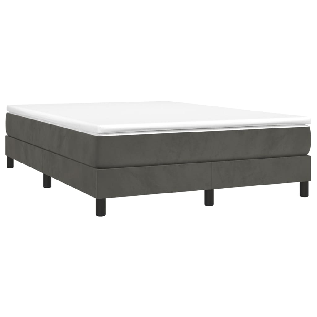 vidaXL Bed Frame Dark Grey 135x190 cm Double Velvet
